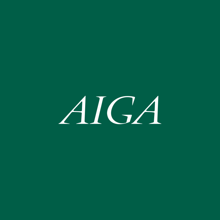 AIGA text on green background
